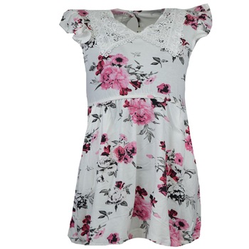 Rochie pentru fete Happy House CVC-1608-3, Alb 128 cm